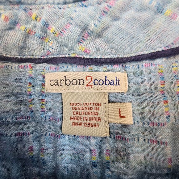Carbon2Cobalt Shirt Men's Large Sea Change Chambray Button Gauzy Beach Summer - Picture 9 of 11